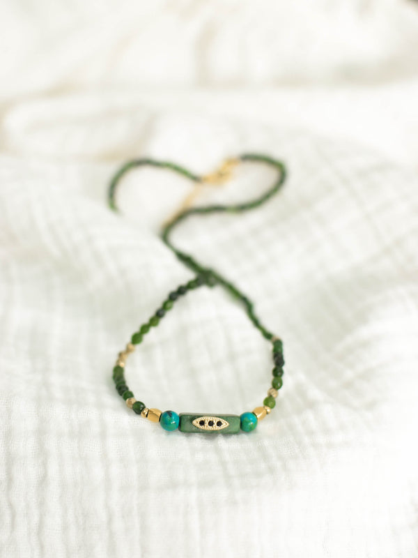 COLLIER ASHA AGATE VERTE