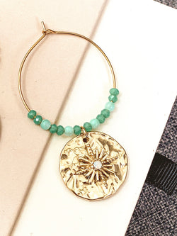 BOUCLES D’OREILLE CRÉOLES AGLAÉ BLEU
