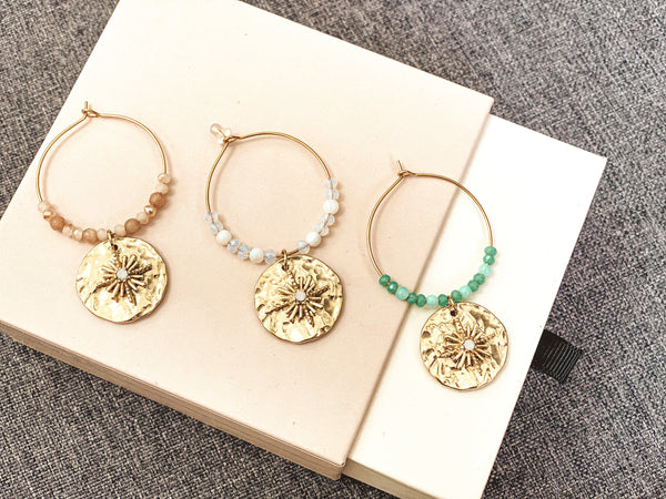 BOUCLES D’OREILLE CRÉOLES AGLAÉ BEIGE