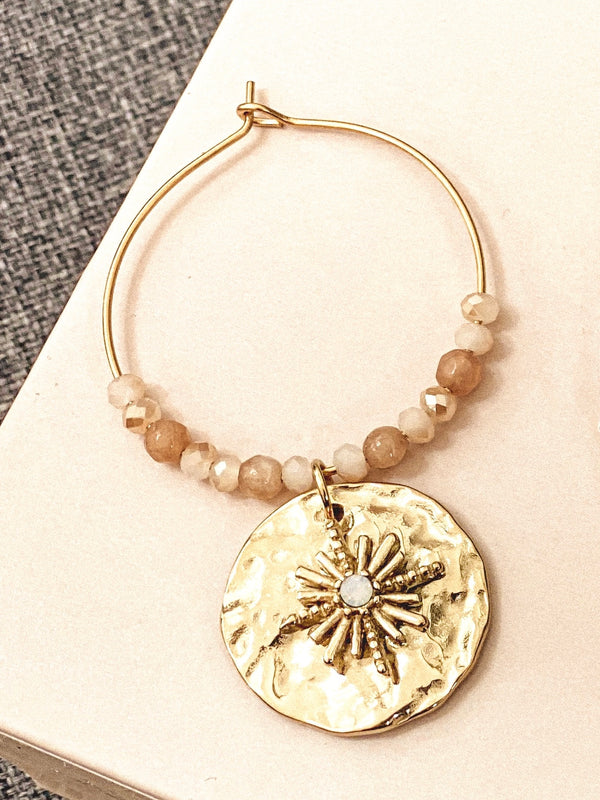 BOUCLES D’OREILLE CRÉOLES AGLAÉ BEIGE