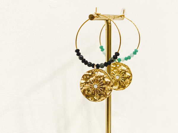 BOUCLES D’OREILLE CRÉOLES AGLAÉ BLEU