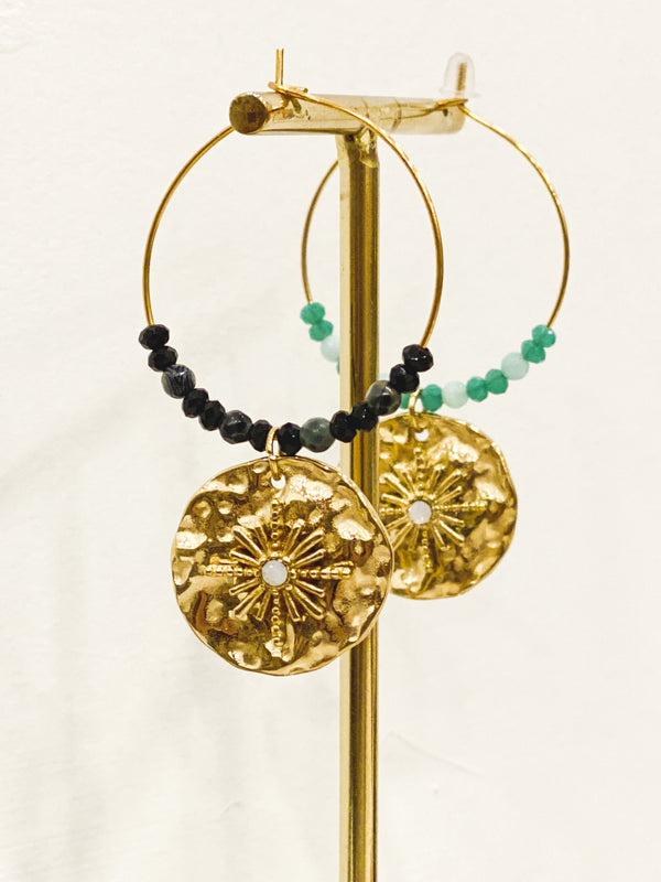 BOUCLES D’OREILLE CRÉOLES AGLAÉ NOIR