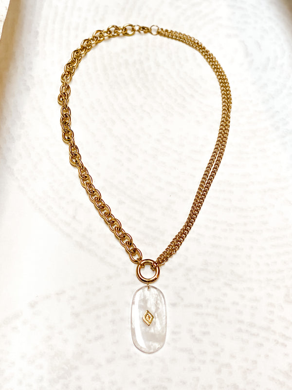COLLIER LIOR Quartz Blanc