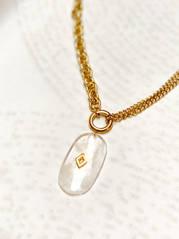 COLLIER LIOR Quartz Blanc