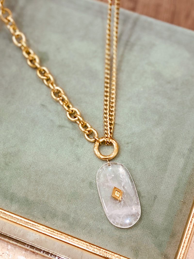 COLLIER LIOR Quartz Blanc